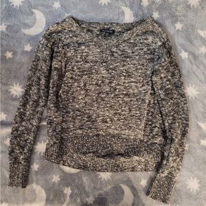 American Eagle Marled Grey Silver Loose Fit Knit Longsleeve Sweater